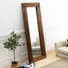 Unlike other mirrors with wood frame, this has ps material. Antjumper Wooden Framed Full Length Mirror Lager Hanging Mirror Dressing Mirror For Living Room Bedroom Home Rustic Style Decor Leaning Against Wall Wall Mounted Large Mirror 65 X24 Brown Buy Online In Saint Lucia At