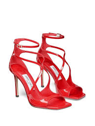 Azia Sandals In Red Patent Leather - JIMMY CHOO - Russocapri