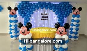 Mickey mouse first birthday balloon decorations new year's eve winter wonderland theme party. Mickey Mouse Theme Decorations Best Birthday Party Organisers Balloon Decorators Birthday Party Caterers In Bangalore