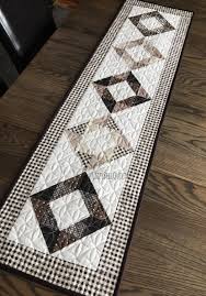 Neutral Quilted Table Runner Cream Brown And Tan Handmade Quilted Table Runner Patchwork Table Runner Quilted Table Runners