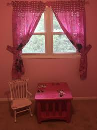 Refinished Minnie Mouse Table And Chair Toddler Decor Minnie Mouse Curtains Minnie Mouse Table