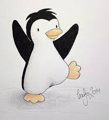 Today we're drawing a cute cartoon penguin. How To Draw A Penguin By Katja Zweiniger Cute Easy Drawings Easy Drawings Drawings