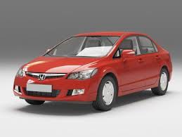 Red Honda Civic Free 3d Model Honda Civic Honda Civic Sedan Civic Sedan