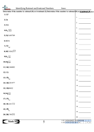So, square the given real numbers and order them from least to greatest. Identifying Rational And Irrational Numbers Worksheet Printable Pdf Download
