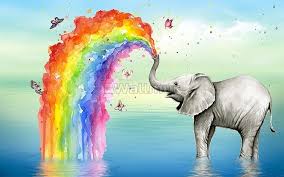 We have 86+ amazing background pictures carefully picked by our community. Kids Elephant With Watercolor Rainbow Wallpaper Mural Wallmur