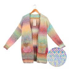 Maybe you would like to learn more about one of these? Gilet Long Manches Longues Coton Doux Col Chale Rayure Chine