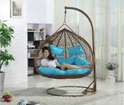 You can even choose the ceiling swings for bedrooms that best suit your space. Hanging Rattan Double Swing Chair With Cushion Stand Rattan Orange Cushions Ebay