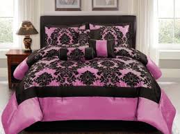 Black And Blue Comforter Queen 7 Piece Damask Regal Pattern Comforter Pink Black Queen Bed In A Bag Moderne Home Http Ww Pink And Black Bedding Luxury Comforter Sets Blue Comforter Sets
