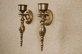They have been polished to show off the beauty of the brass but could be left to oxidize to have the very dull look if desired. Vintage Brass Candleholders Brass Wall Sconce Candlestick Holders Pair Of Brass Candle Holders Brass Candle Brass Candle Holders Candle Holders