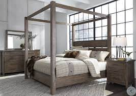 These sets are crafted to work in harmony; Sonoma Road Beaten Bark Canopy Bedroom Set From Liberty Coleman Furniture