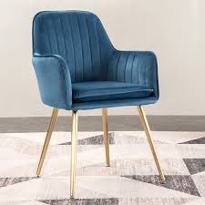 Find leather kitchen chairs in canada | visit kijiji classifieds to buy, sell, or trade almost anything! Mid Century Modern Blue Grey Green Yellow Velvet Brass Dining Chair With Arms Set Of 2 Chairs Stools Dining Room Kitchen Furniture Furniture