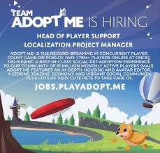 This working roblox adopt me codes will help you to reach what you need earlier without leaving others behind. Adopt Me On Twitter We Re Hiring Remote Us Or Uk Head Of Player Support Localization Project Manager Join The Team Behind The 1 Roblox Game And Work Your Own