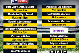 Another midweek round of premier league fixtures has almost been competed, and we have seen yet more changes at the top of the table. Premier League Tv Fixtures Confirmed As Man Utd Visit Tottenham And Man City Host Arsenal In Mouthwatering Opening Week