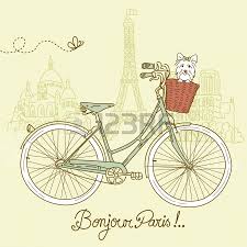Riding A Bike In Style Romantic Postcard From Paris Bike Drawing Bicycle Art Paris Illustration