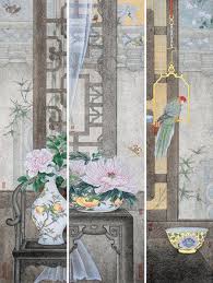 0063 花鸟 四屏镜片 设色纸本雅昌艺术网 art painting