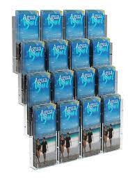 The standard option can accommodate 2*a4 brochures but can be cut to a length of 2400mm, accommodating additional brochure holders. Azar Displays Wall Mount Brochure Holder Trifold 16 Pockets 15 X 19 Office Depot