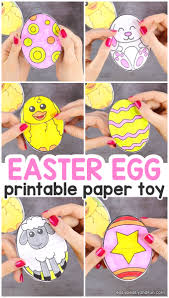 You'll want some decorative ribbon to tie the tops together and maybe some easter grass to use as filling. Printable Easter Egg Paper Toy Easy Peasy And Fun