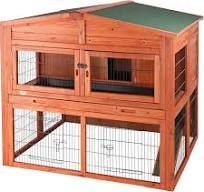 74" Large Outdoor Rabbit Hutch With Waterproof Roof - 2-Tier Wooden Bunny  Cage With Removable Tray