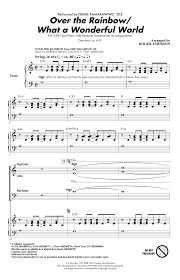 Sheet music arranged for easy piano in c major. Over The Rainbow What A Wonderful World Arr Roger Emerson Sheet Music Israel Iz Kamakawiwo Ole Sab Choir