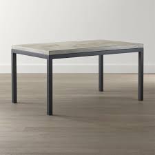 Parsons Concrete Top Dark Steel Base Dining Tables Crate And Barrel Dining Table Kitchen Table Metal Dining Table Black