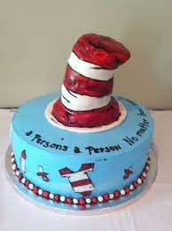 My Cat In The Hat Baby Shower Cake Shower Cakes Baby Shower Cakes Hat Cake