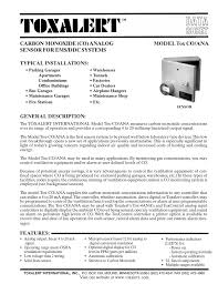 In the late 1990s underwriters laboratories changed the definition of a single station co detector with a sound device to carbon. Toxalert Tox Co Ana User Manual 4 Pages