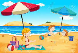 Vector painted on the beach sandals. A Summer Family Trip At The Beach Illustration Royalty Free Cliparts Vectors And Stock Illustration Image 101086547