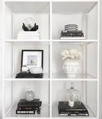 Monochrome Styling With Meg Quinn Front Main White Bookshelf Decor White Bookshelves Black And White Decor