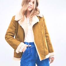 Tan Suede Sherpa Jacket On Mercari In 2020 Suede Jacket Faux Suede Jacket Biker Jacket Outfit