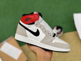 Jordan 1 Retro High Og White Black Light Smoke Grey Grade Nike Air Jordan 1 Retro High Og Smoke Grey For Girls 575441 126 In 2020 Air Jordans Jordan 1 Retro High Nike Air