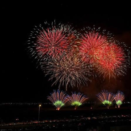 Fireworks displays in Seeb and in Salalah, celebrating the glorious National Day of Oman. Did you watch the fireworks?