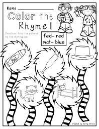 Cat Hat Mat No Prep Rhyming Worksheets Free Dr Seuss Kindergarten Dr Seuss Activities Seuss Classroom