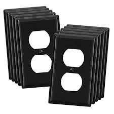 ELEGRP Duplex Receptacle Outlet Covers, 1-Gang Standard Size Wall Plates,  Unbreakable Polycarbonate Dual Outlet Faceplates Covers, UL Listed, ...