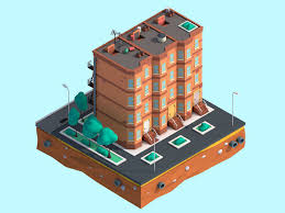 Cartoon Low Poly New York Street House 3d Model New York Street House 3d Model Street House
