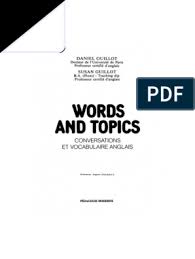 Words And Topics Lexique Langue Anglaise