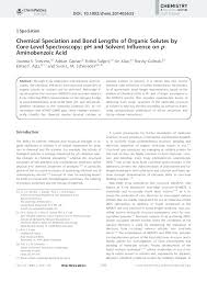 Pdf Chemical Speciation And Bond Lengths Of Organic Solutes