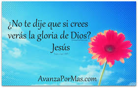 Imagen Cristiana Si Crees Veras La Gloria De Dios Imagenes Cristianas Versiculos Biblicos Sonrisa Frases