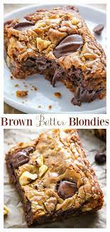 Brown Butter Walnut Chocolate Chip Blondies Baker By Nature Recipe Chocolate Chip Blondies Baking Recipes Brownie Recipes