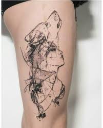 Beautiful Tattoo Really Really Love This Wolf And Woman Wolf Girl Tattoos Pretty Skull Tattoos Tattoos