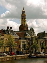 Church Tower From The River In Groningen Groningen Holland Netherlands Netherlands
