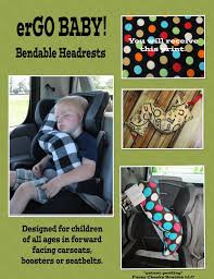 Ergo Baby Bendable Baby Toddler Headrest Carseat Pillow And Cover In Multi Dot On Black Neck Support Pillow Car Seats Car Seat Pillow