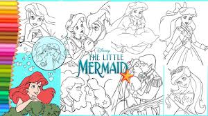 40 the little mermaid pictures to print and color. Coloring Disney Princess Ariel Prince Eric The Little Mermaid Coloring Pages Book Youtube