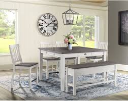 What is bar height dining? Elements International Kayla 6 Piece Two Tone Counter Height Dining Room Set Dky350dt 4xsc Sbn Rolesville Furniture