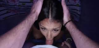 Camila Cortez lets her stepdad feels her titties and gives him a blowjob