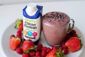 Chocolate Berry Protein Smoothie Recipe Chocolate Orgain Clean Protein Shake Ras Protein Smoothie Recipes Chocolate Protein Smoothie Recipes Smoothie Recipes