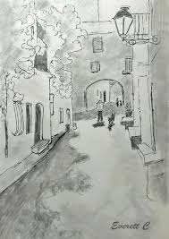 Caribbean Street Scene In Pencil Street Scenes Watercolor Artist Daily Drawing