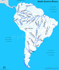 South America Rivers Map Rivers Map Of South America South America Map Geography Map South American Art