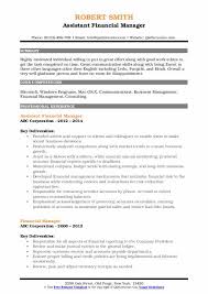 Other similar job titles that can use this resume are general: Financial Manager Resume Samples Qwikresume