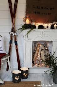 Birch Logs For Fireplace Display Christmas Fireplace Lighting Decorations For 2014 Loving The Wood Logs In The Fireplace With L Christmas Fireplace Decor Rustic Winter Decor Winter Home Decor