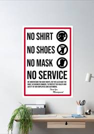 No Shirt No Shoes No Mask No Service Sign In 2020 Sign Printing Window Signs Shoe Display